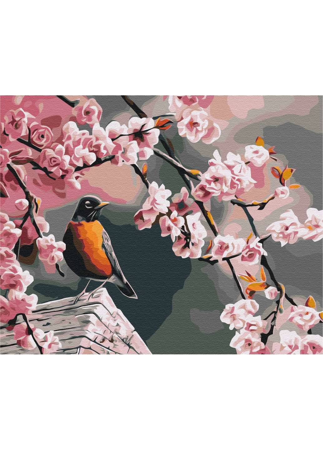 Картина за номерами "Снігур та сакура" 40x50 см Brushme (277152064)