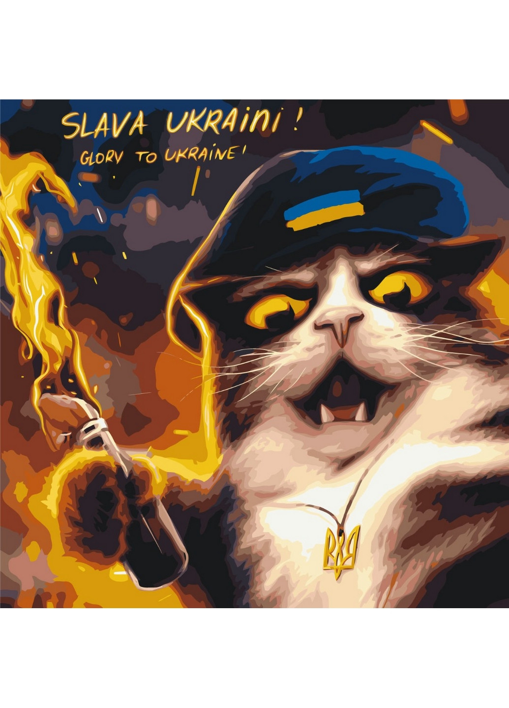 Картина по номерам Котик повстанец ©Марианна Пащук 50х50 см Brushme (277153970)