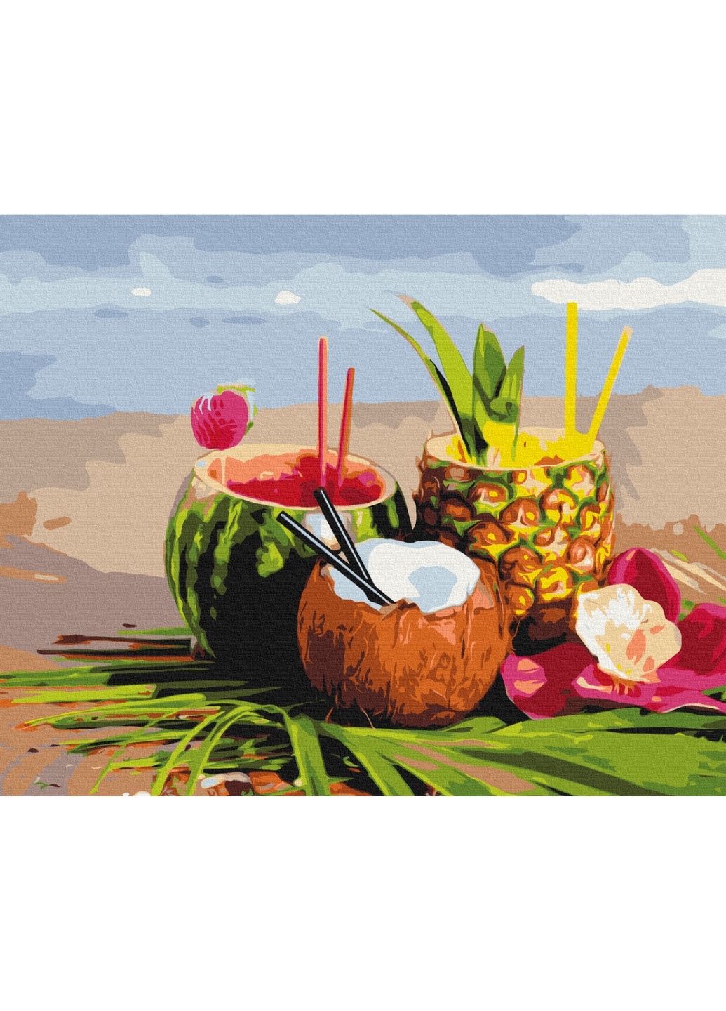 Картина по номерам Летние коктейли 40x50 см Brushme (277152821)