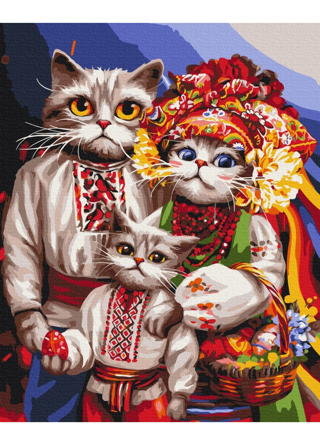 Картина по номерам Сим'я котикив-гуцулив © Марианна Пащук 40x50 см Brushme (277152607)