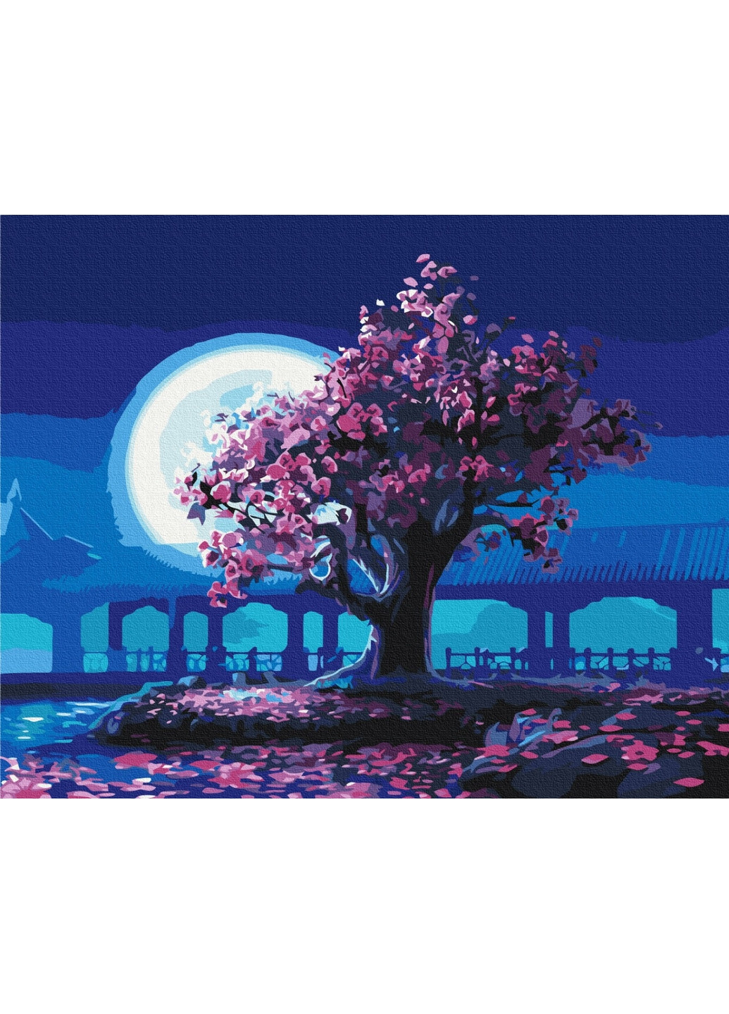 Картина по номерам Сакура в лунном свете 40x50 см Brushme (277153118)
