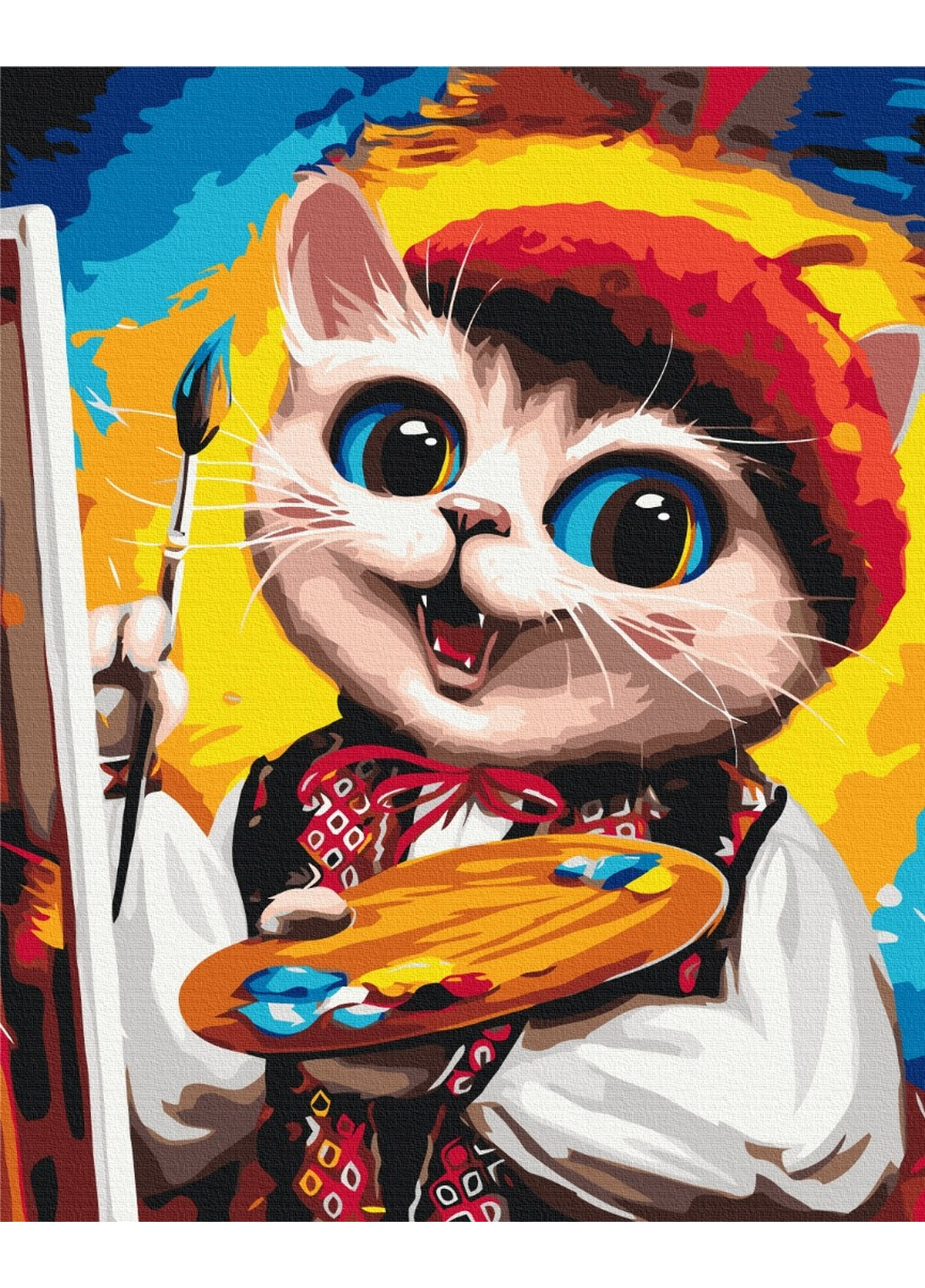 Картина за номерами "Котик Художник © Маріанна Пащук" 40x50 см Brushme (277153626)
