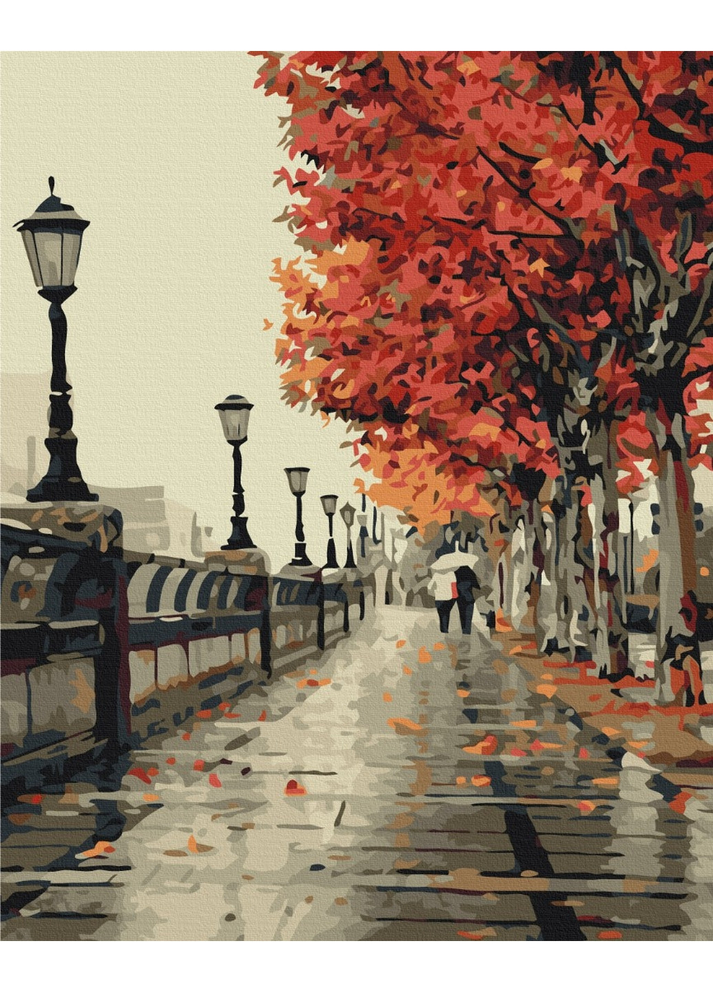 Картина за номерами "Осінній бульвар" 40x50 см Brushme (277153872)