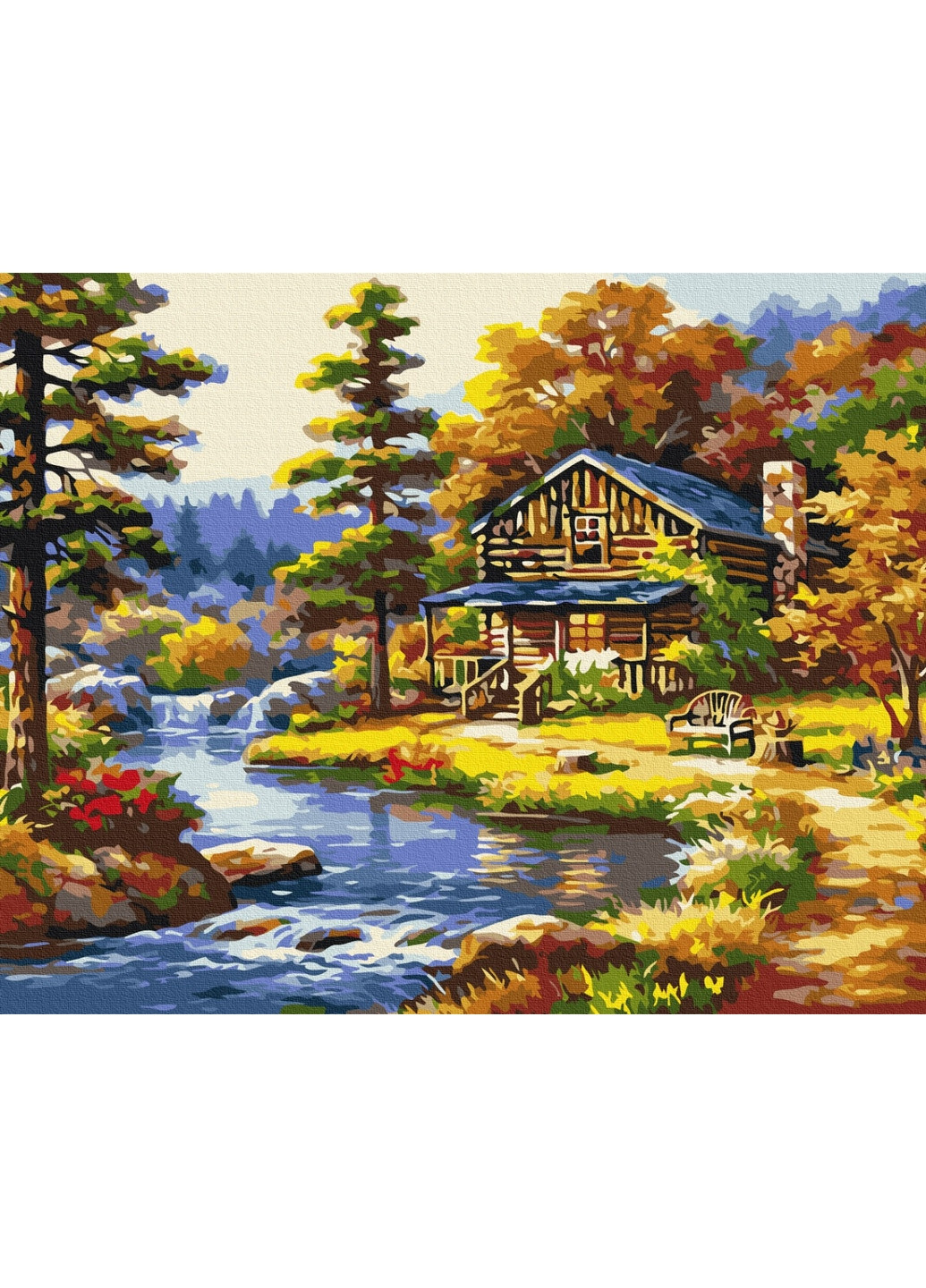 Картина за номерами "Будинок біля озера" 40x50 см Brushme (277152065)