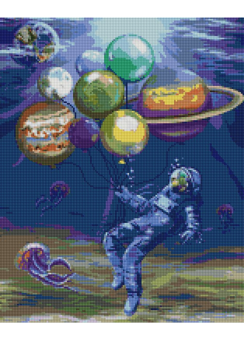 Алмазна мозаїка "Астронавт у морі" 40x50 см Brushme (277152082)