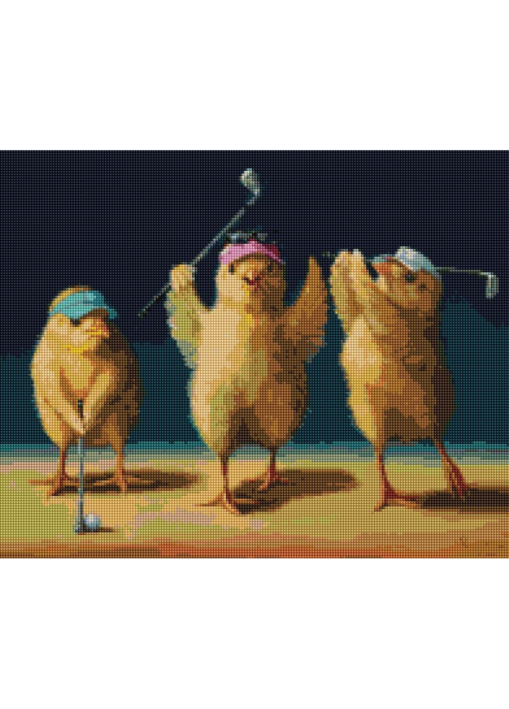 Алмазная мозаика Цыплята гольфисты ©Lucia Heffernan 40x50 см Brushme (277153079)