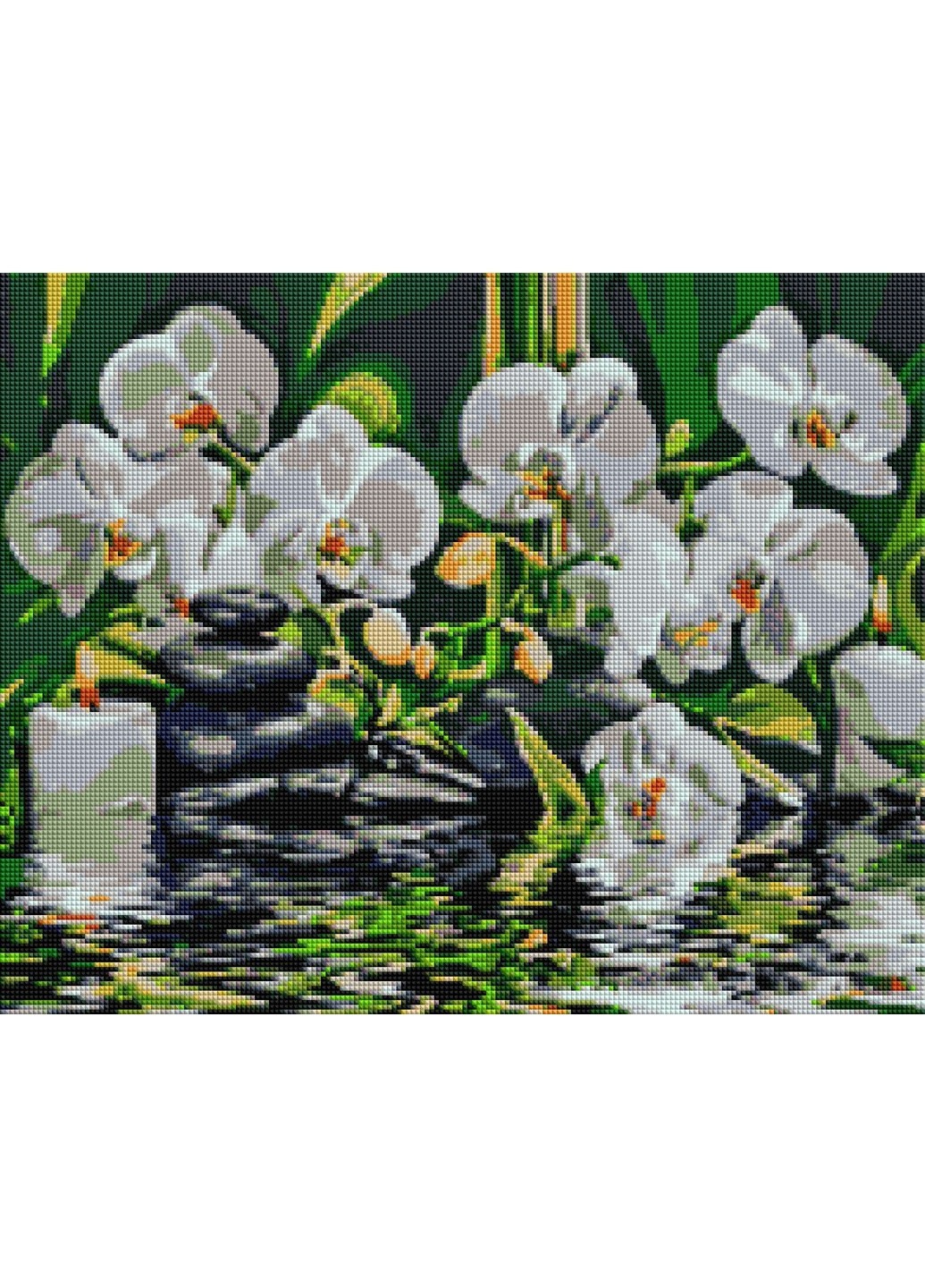Алмазна мозаїка "Спокій біля орхідей" 40x50 см Brushme (277154341)