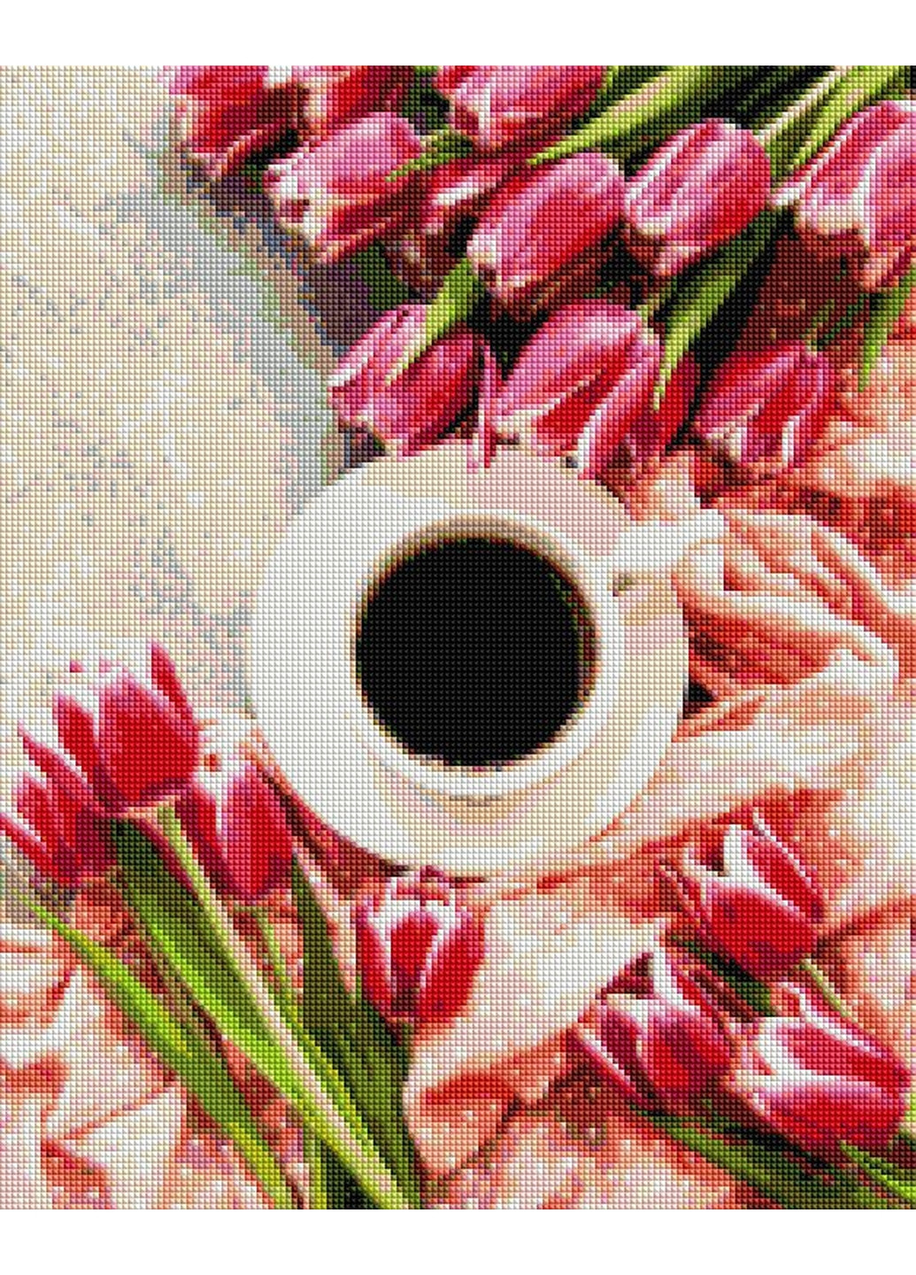 Алмазна мозаїка "Тюльпани до кави" 40x50 см Brushme (277153644)