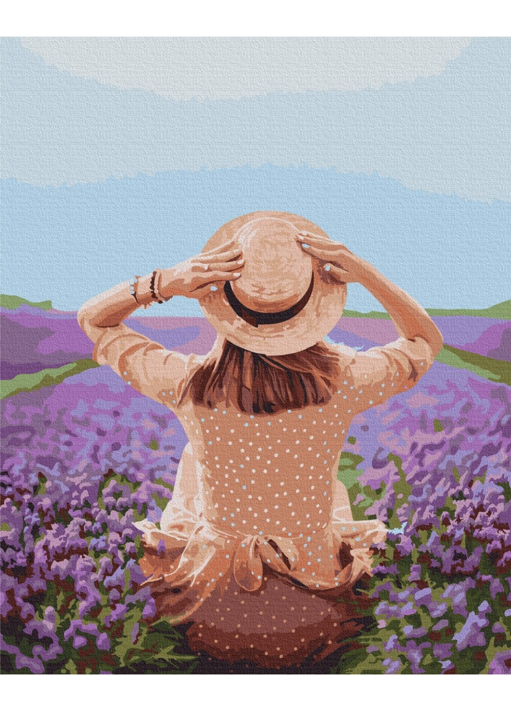 Картина за номерами "Мандрівниця у лавандовому полі" 40x50 см Brushme (277155093)