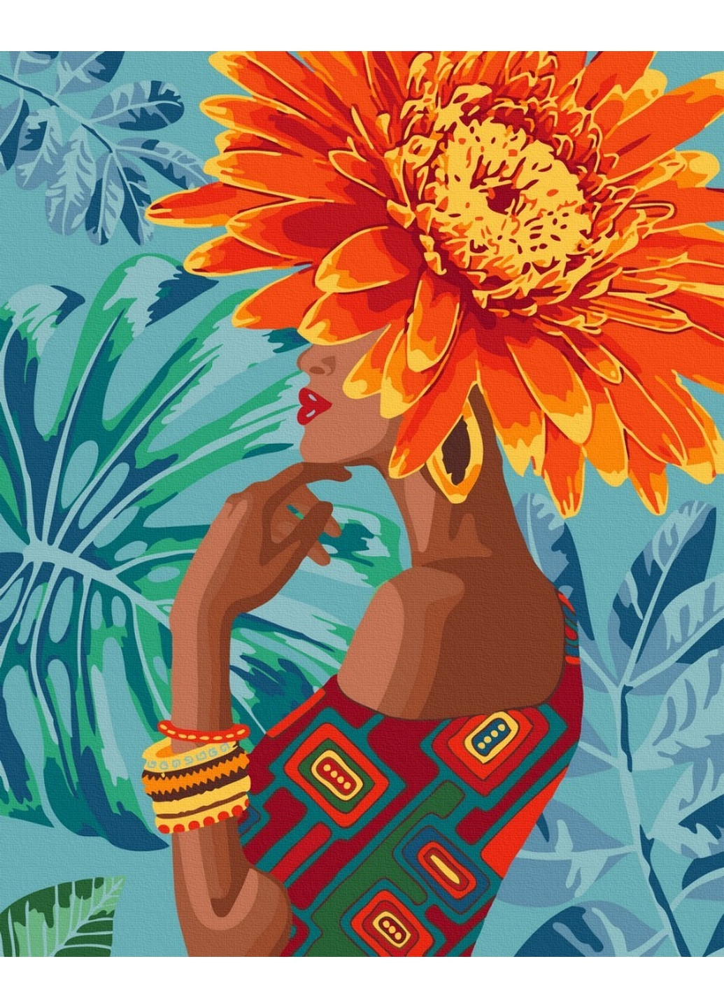 Картина за номерами "Дівчина - тропічна квітка © Yuliana Pavlova" 40x50 см Brushme (277154947)