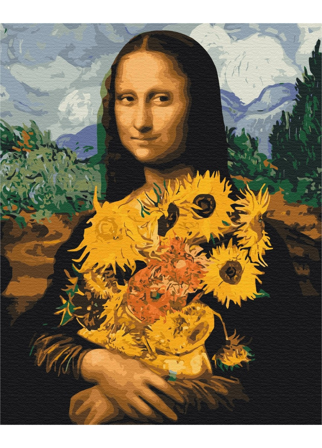 Картина за номерами "Мона Ліза зі соняшниками" 40x50 см Brushme (277154968)