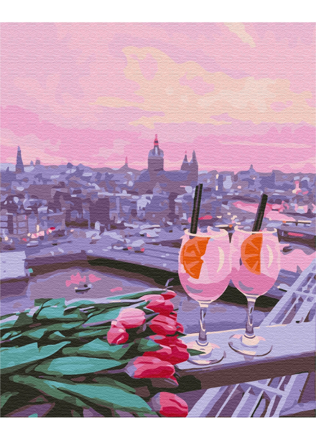 Картина за номерами "Вигляд на рожевий захід сонця" 40x50 см Brushme (277154891)