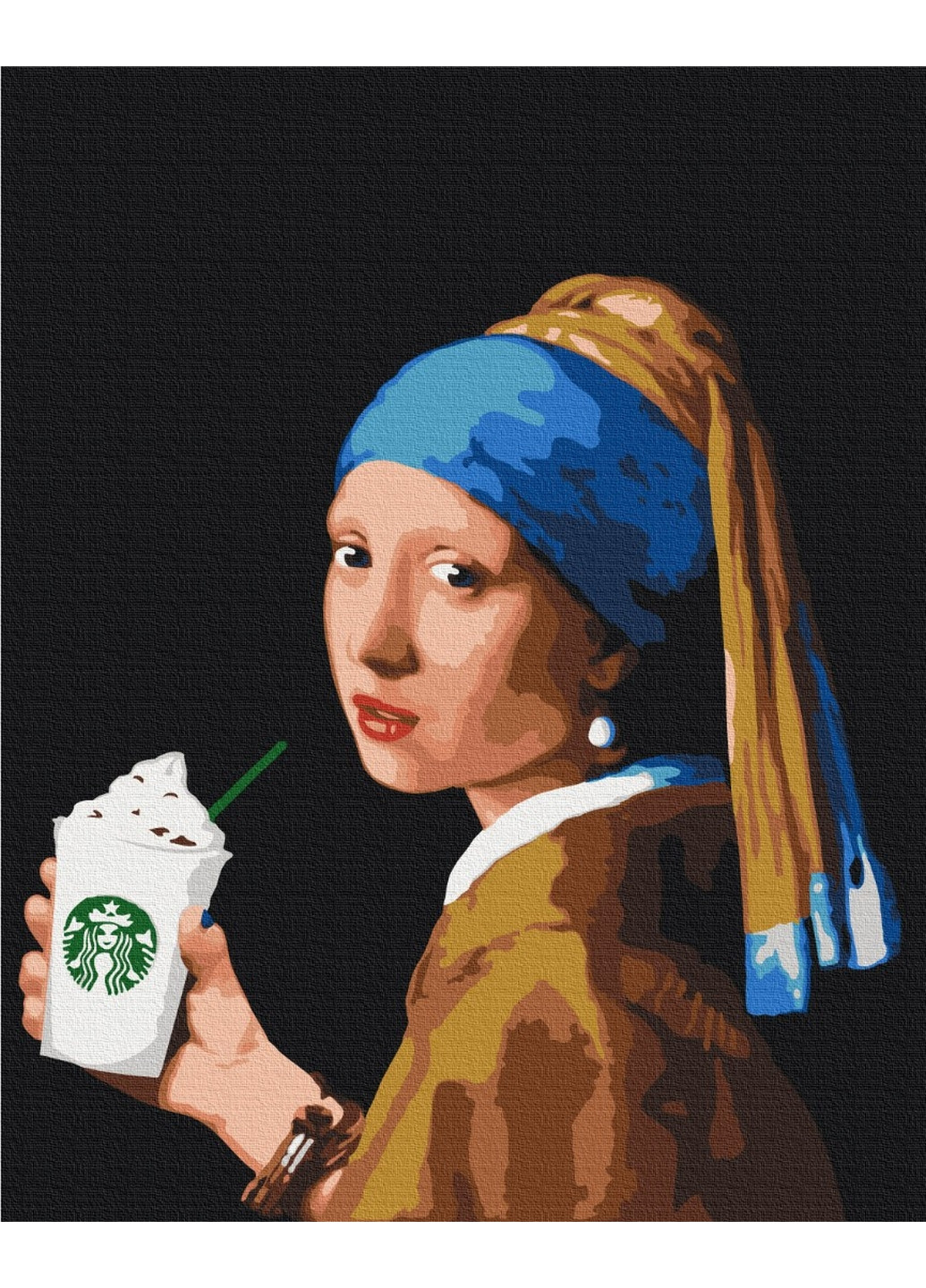 Картина за номерами "Дівчина з подвійним латте" 40x50 см Brushme (277156007)