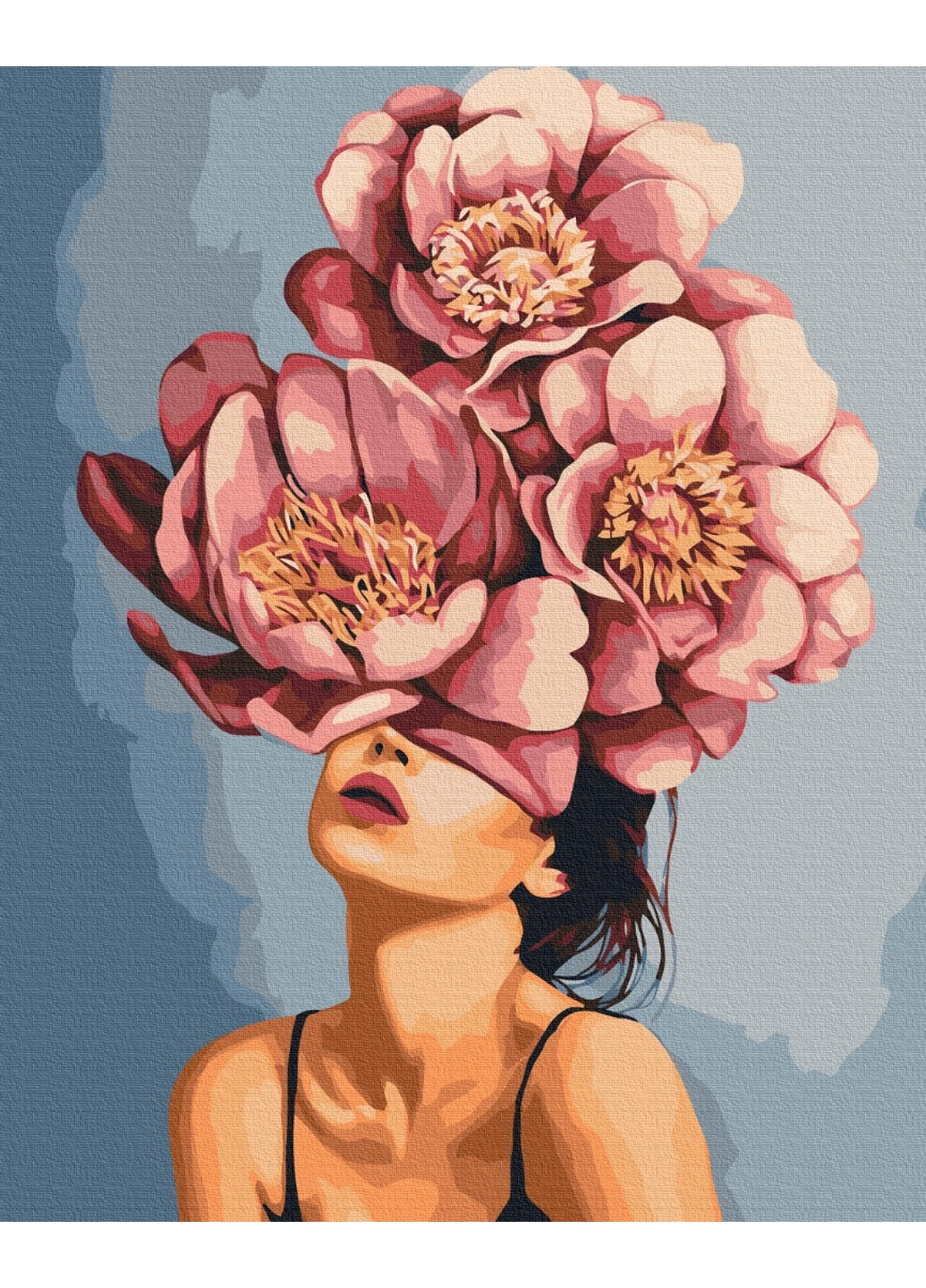 Картина за номерами "Дівчина в квітучих півонії © Mykhailyshyna Daria" 40x50 см Brushme (277155249)