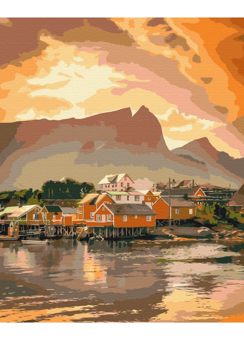 Картина за номерами "Затишний захід сонця в Норвегії" 40x50 см Brushme (277154971)