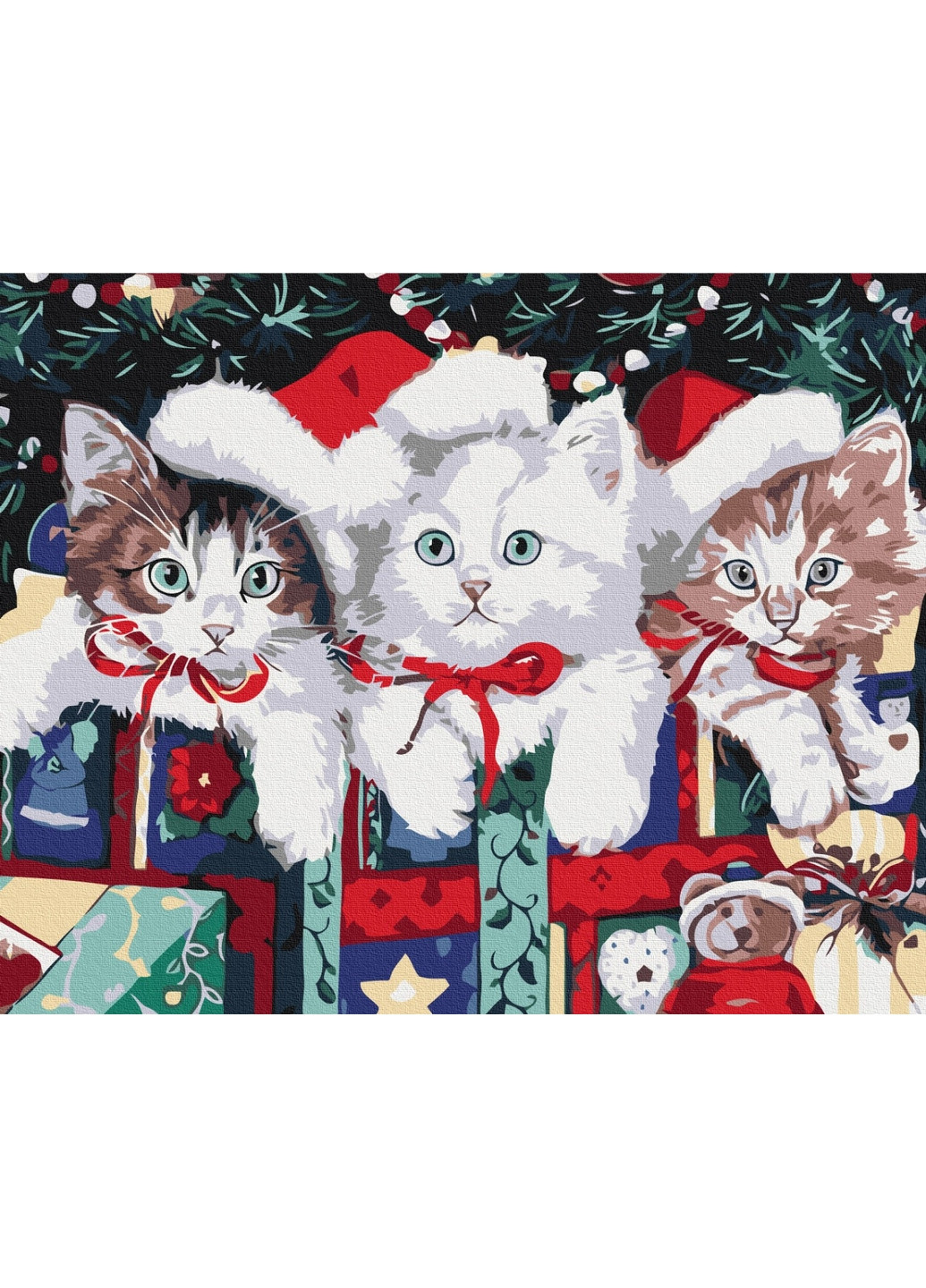 Картина по номерам Новогодние котики 40x50 см Brushme (277155817)