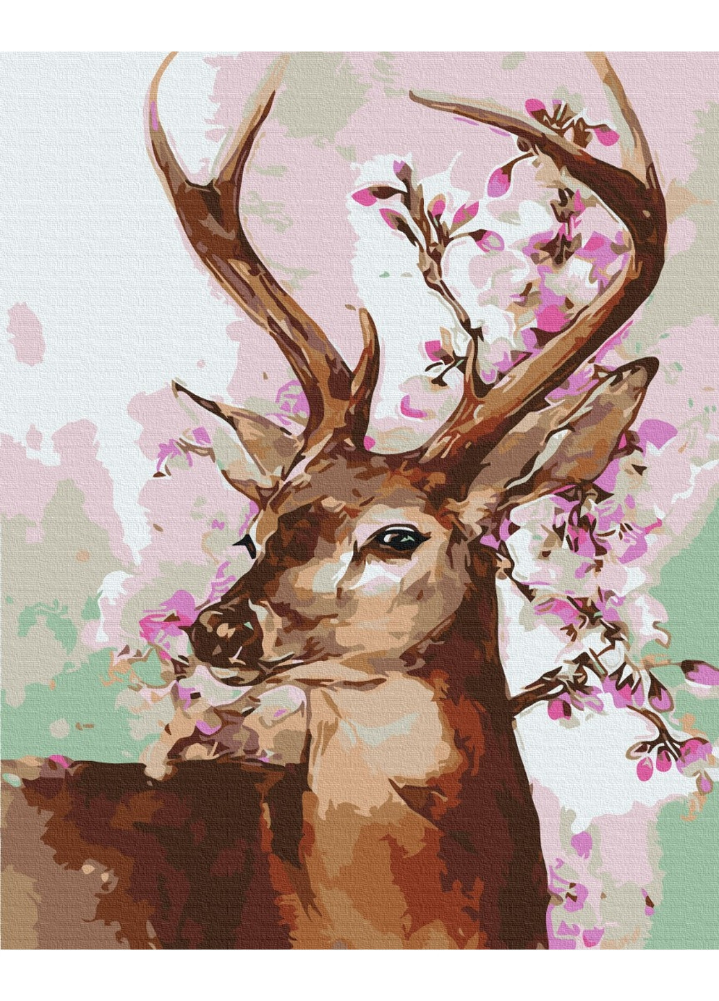 Картина за номерами "Олень та гілка сакури" 40x50 см Brushme (277155907)
