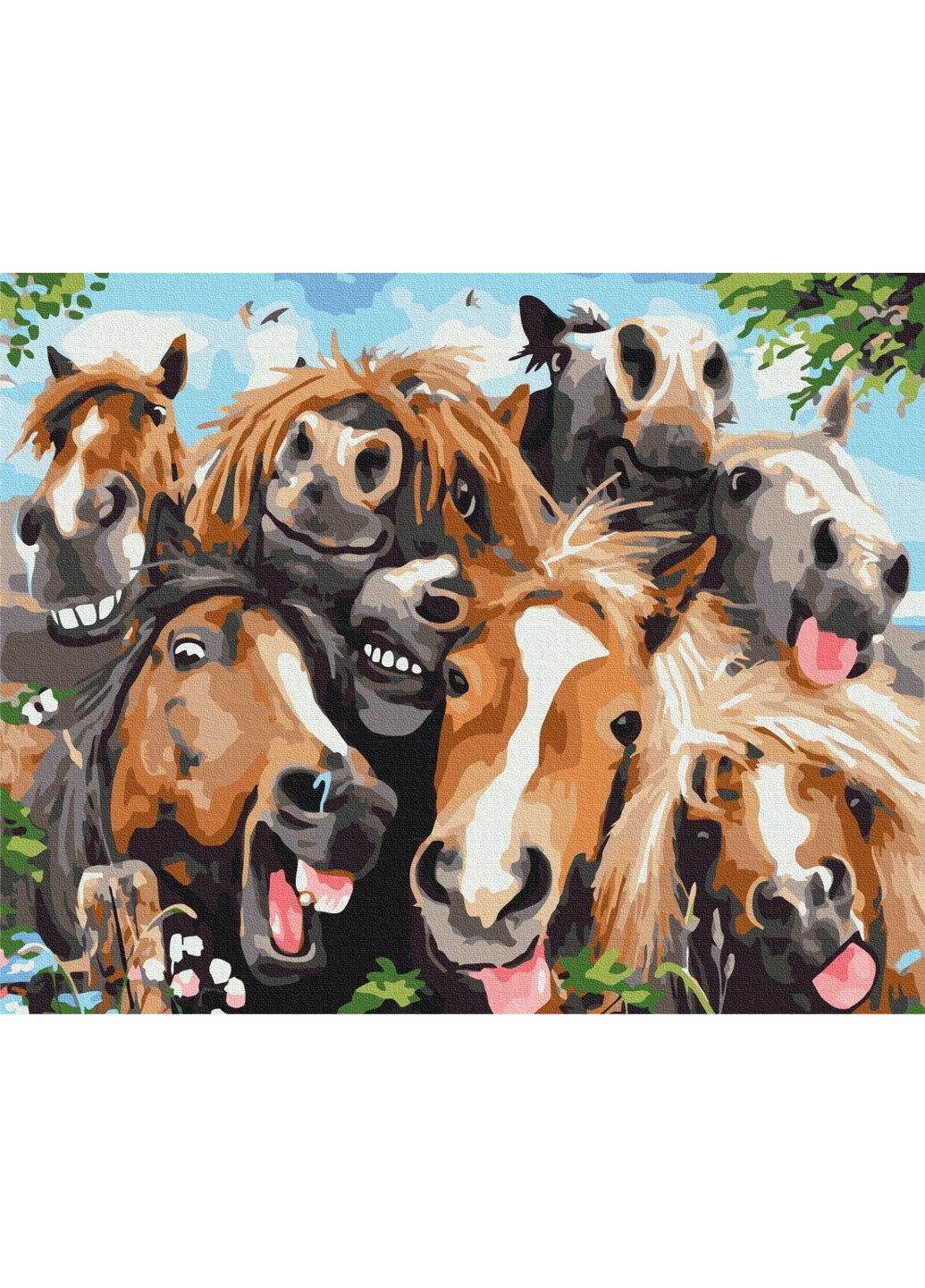 Картина за номерами "Селфі коней" 40x50 см Brushme (277155848)