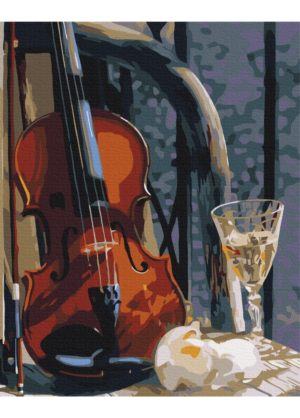 Картина по номерам Скрипка с вином 40x50 см Brushme (277156639)