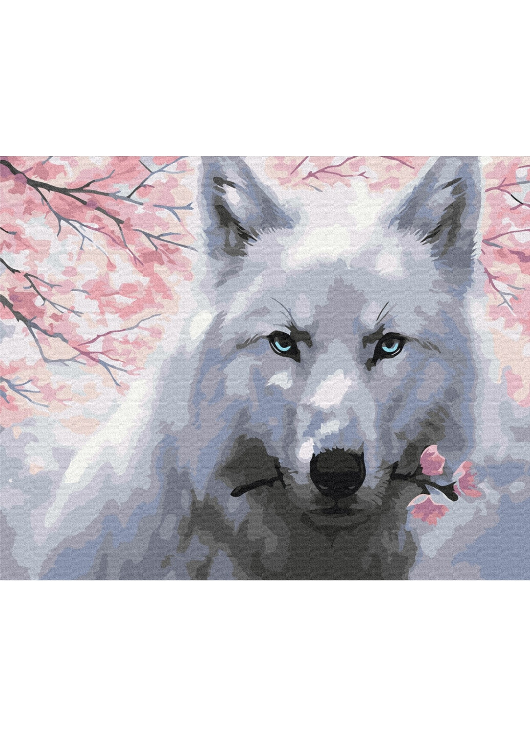 Картина по номерам Волк с цветком 40x50 см Brushme (277156621)