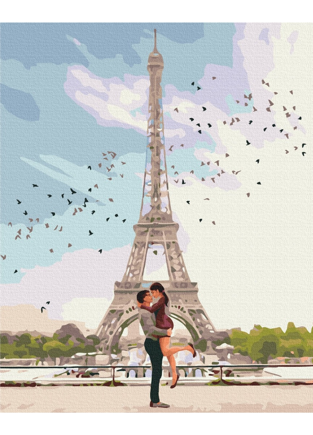 Картина за номерами "Місто кохання Париж" 40x50 см Brushme (277155972)