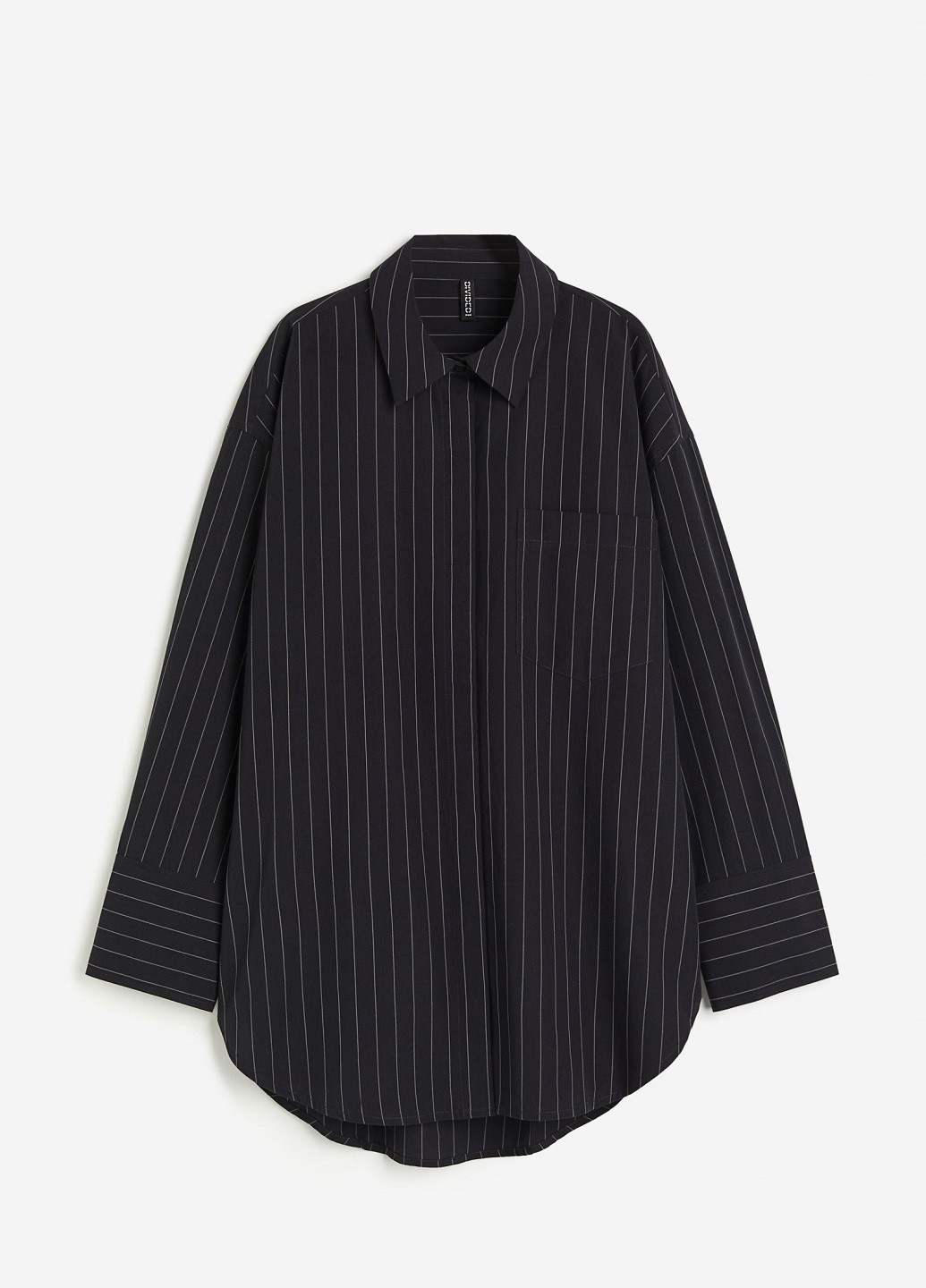 Черная кэжуал рубашка в полоску H&M