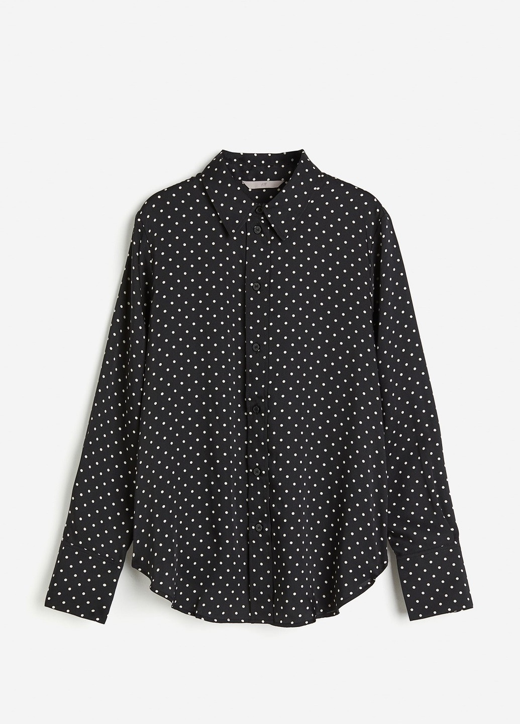 Черная классическая рубашка в горошек H&M