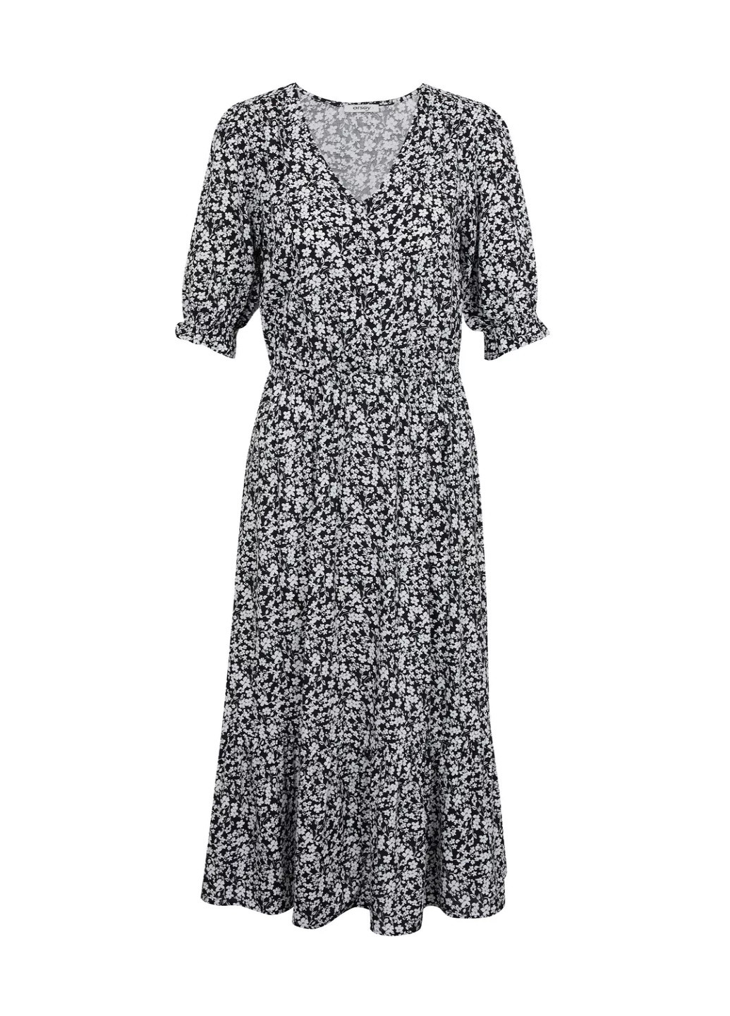 Чорно-білий повсякденний сукня Orsay з квітковим принтом