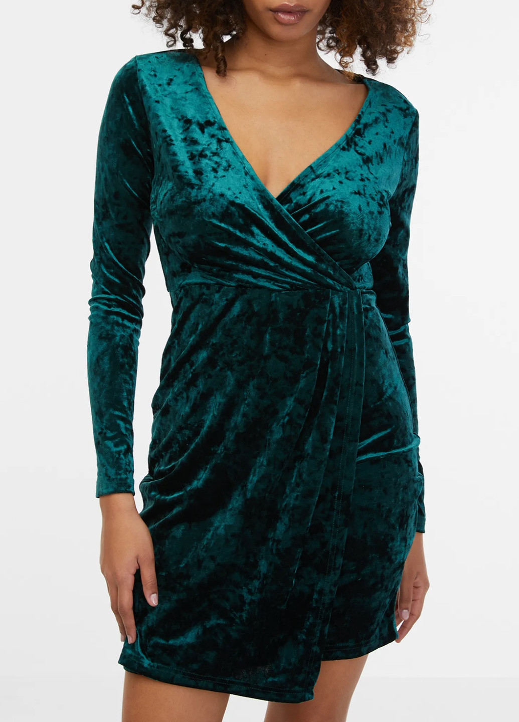 Темно-зеленое вечернее платье Orsay однотонное