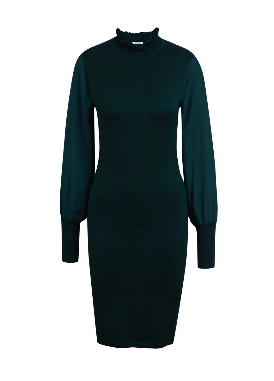Темно-зеленое деловое платье Orsay однотонное