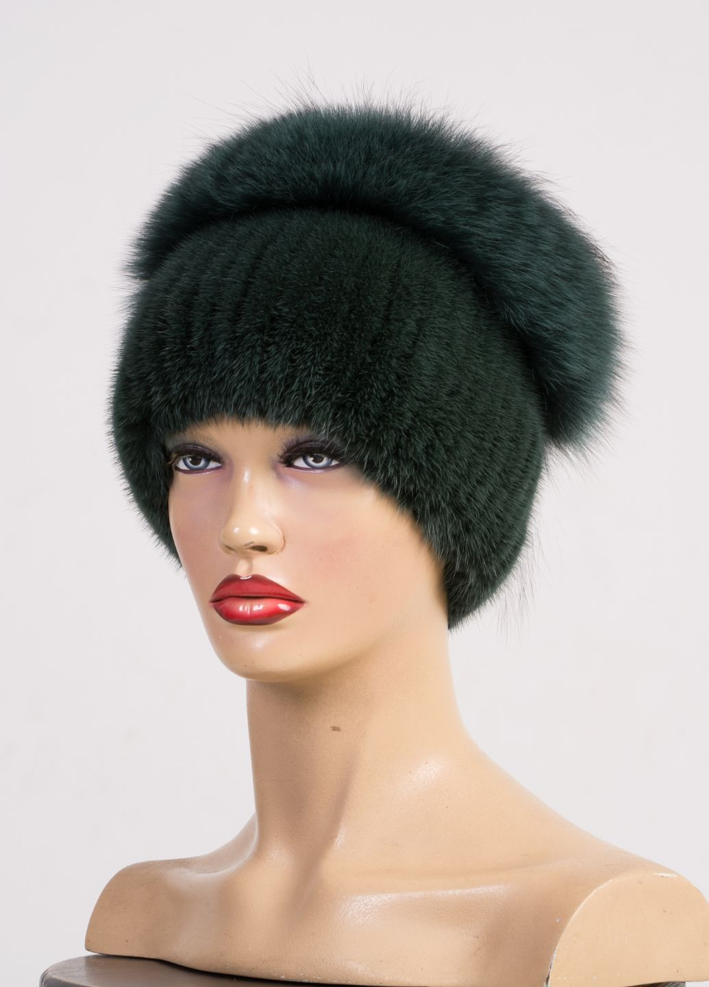 Норковая женская шапка на вязаной основе Меховой Стиль улитка (277160871)