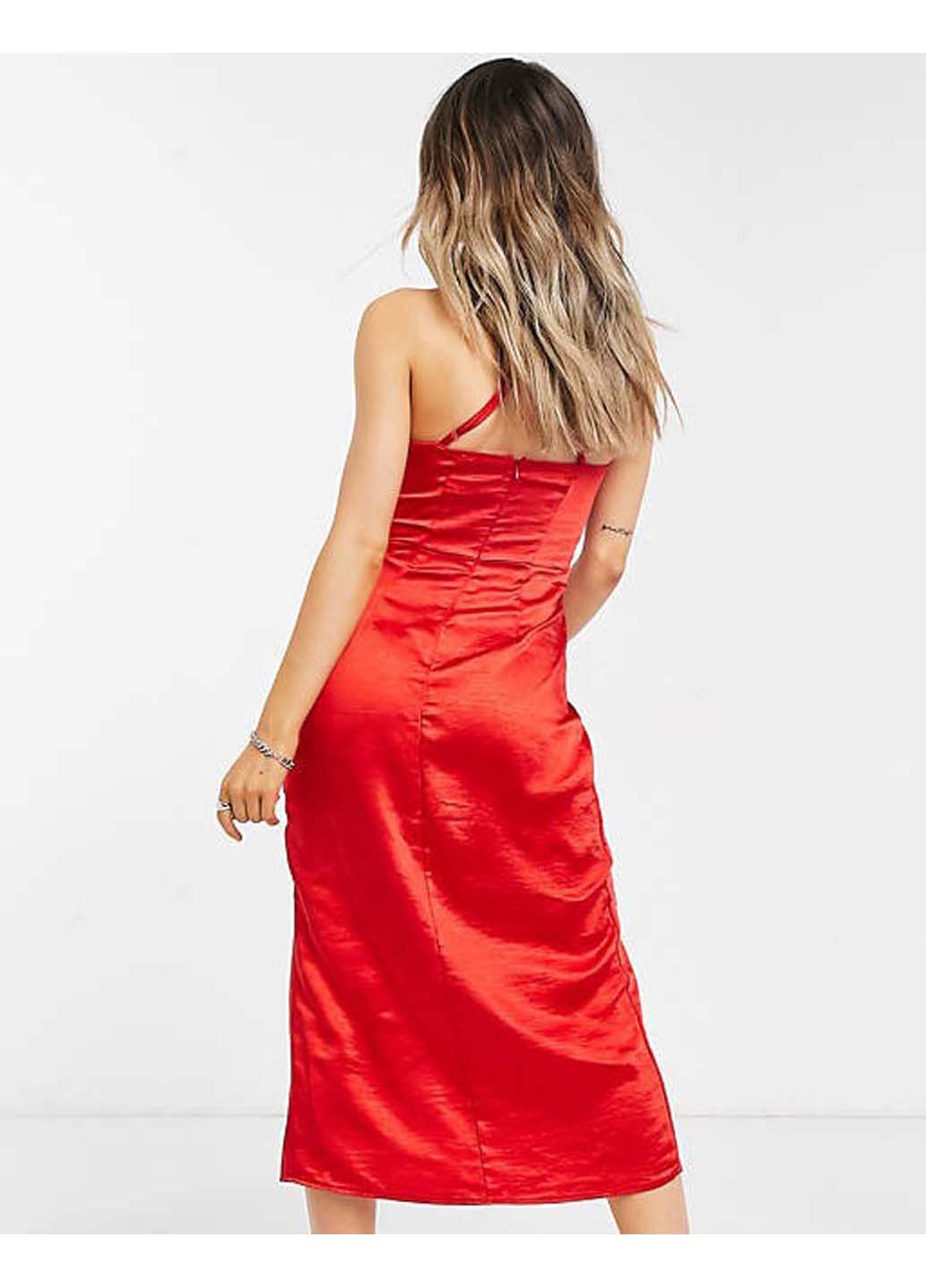 Красное платье Asos однотонное