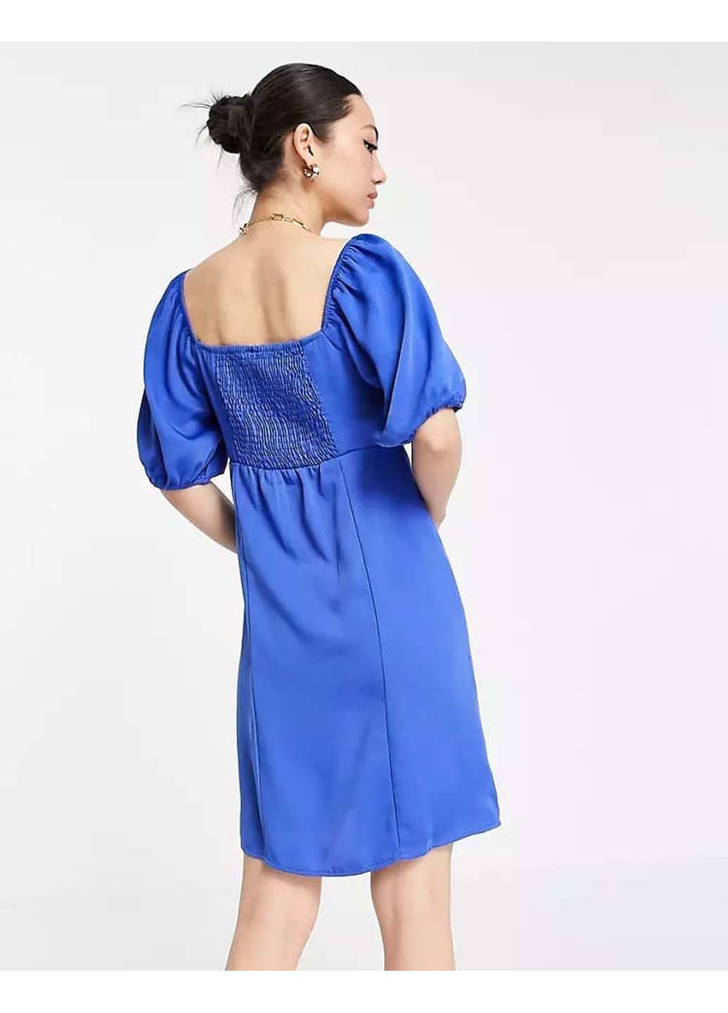 Синее платье Vero Moda однотонное