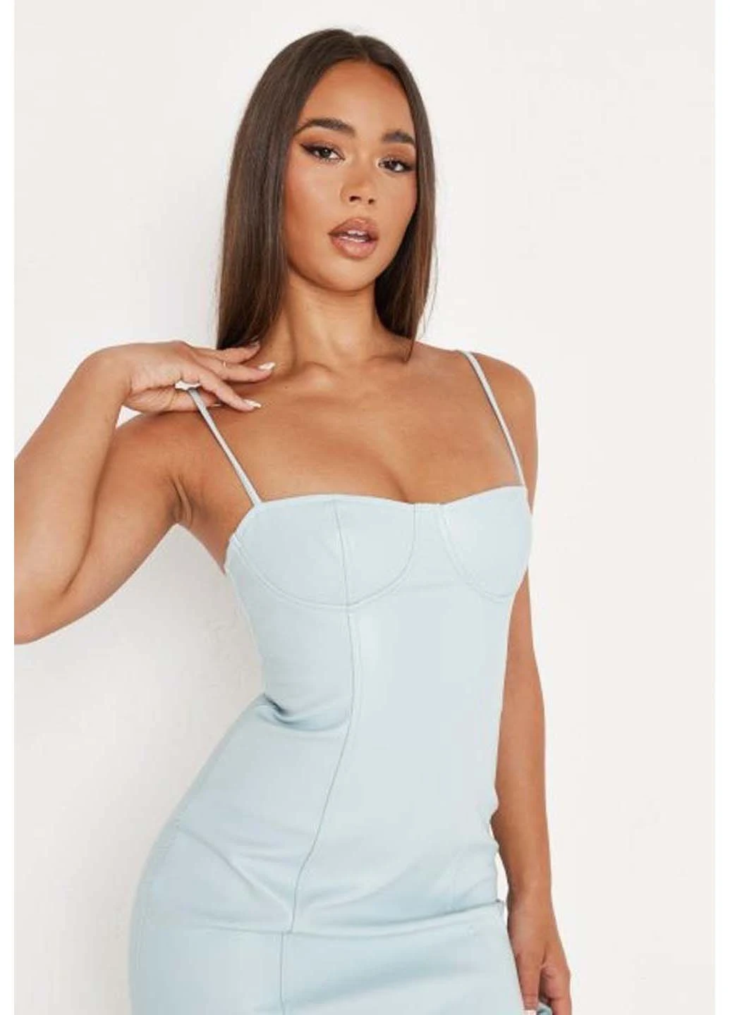 Голубое платье Missguided однотонное