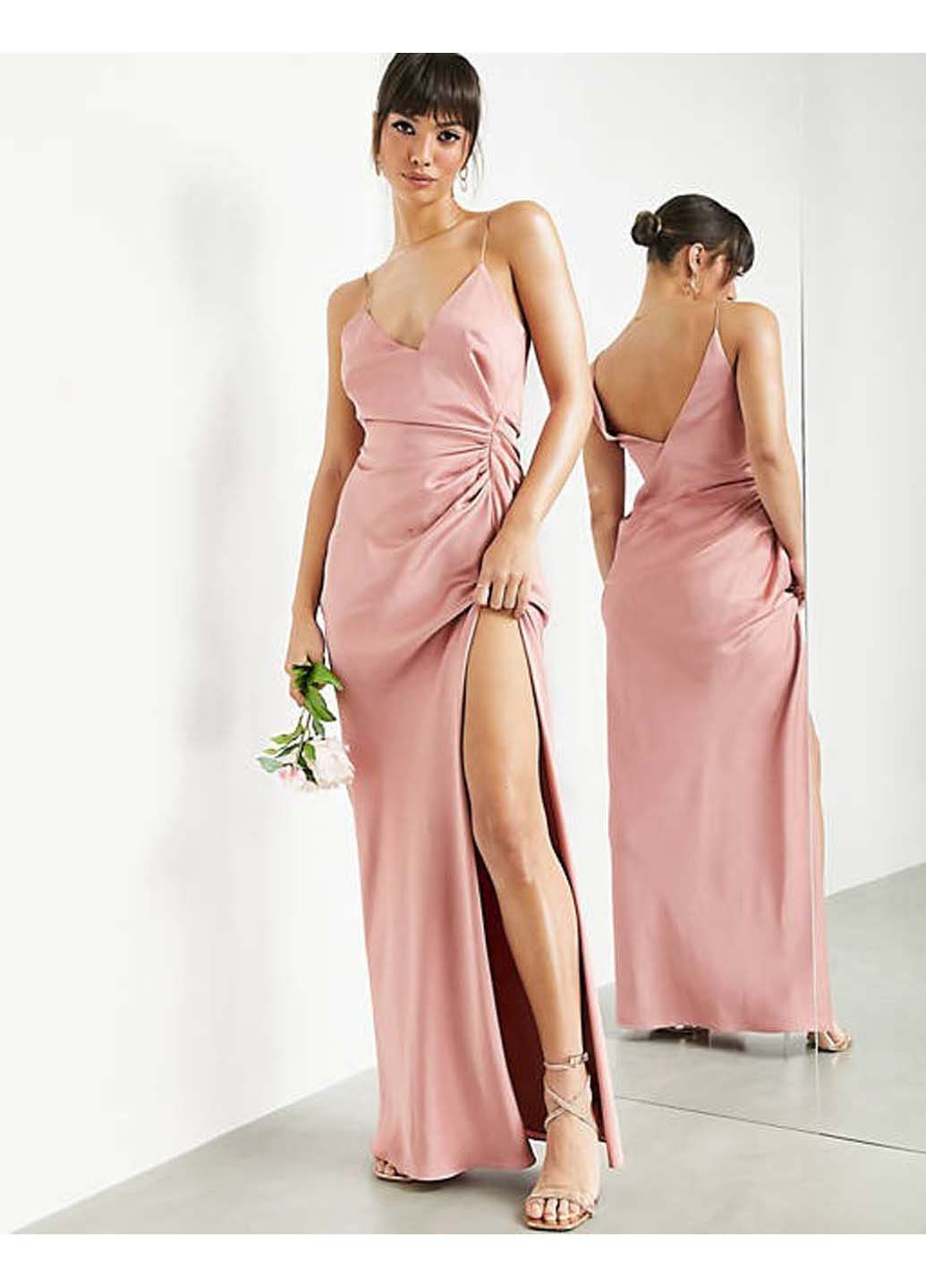 Розовое платье Asos однотонное
