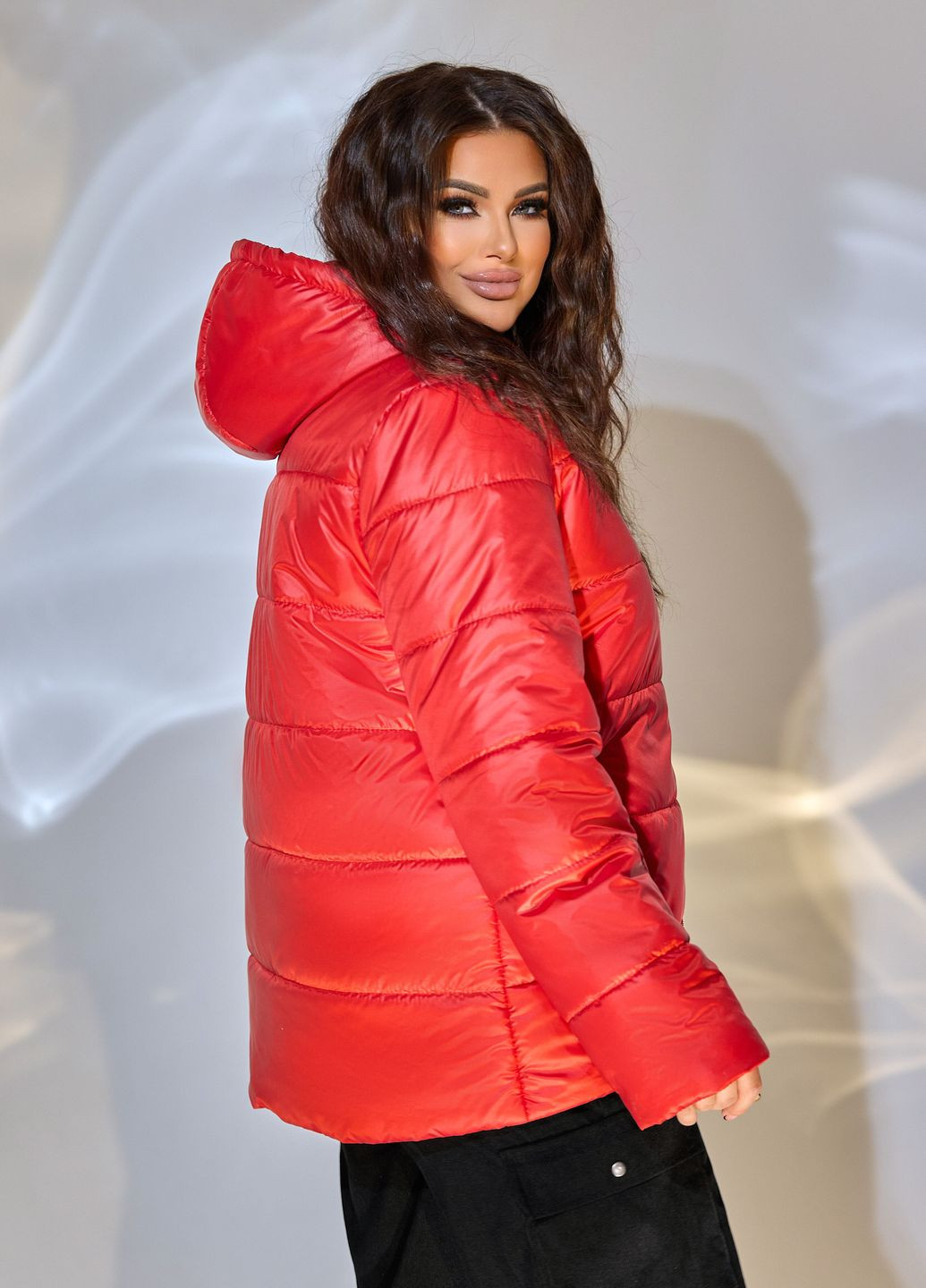Красная демисезонная демисезонная куртка No Brand