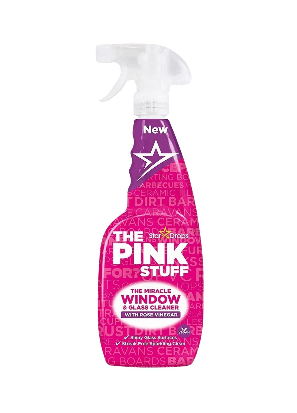 Pink Stuff Спрей-засіб для миття вікон та скла Rose Vinegar 750 мл The Pink Stuff (277165805)