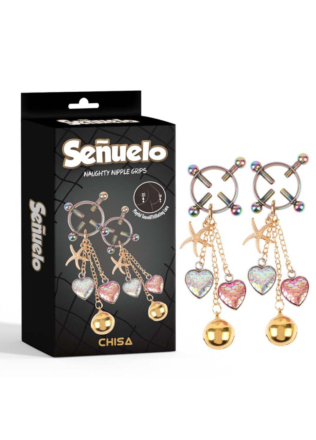 Затискачі для сосків із сердечками Naughty Nipple Grips Chisa (277229245)