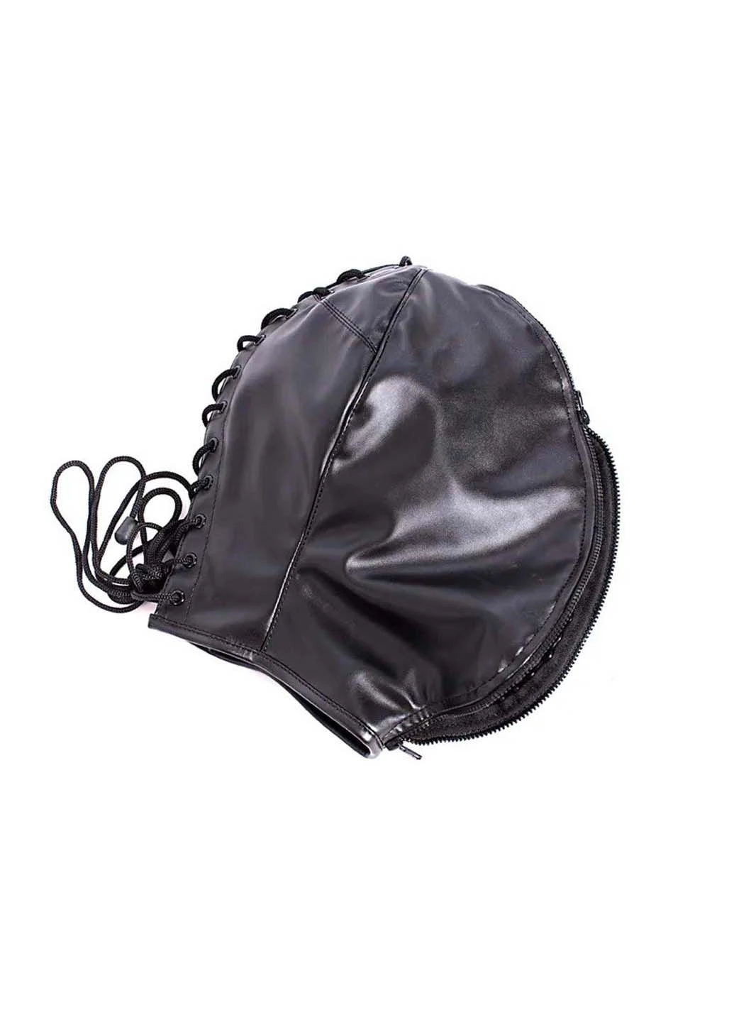 Маска-капюшон с молнией на лицевой стороне Leather Double Face Hood Bdsm4u (277229523)