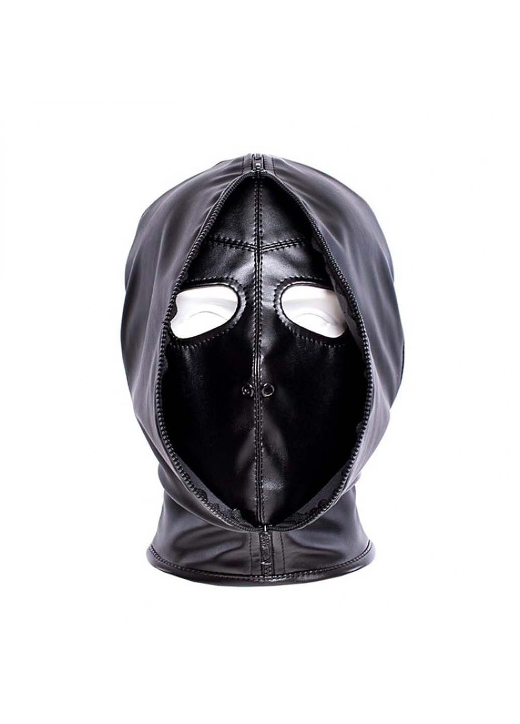 Маска-капюшон с молнией на лицевой стороне Leather Double Face Hood Bdsm4u (277229523)