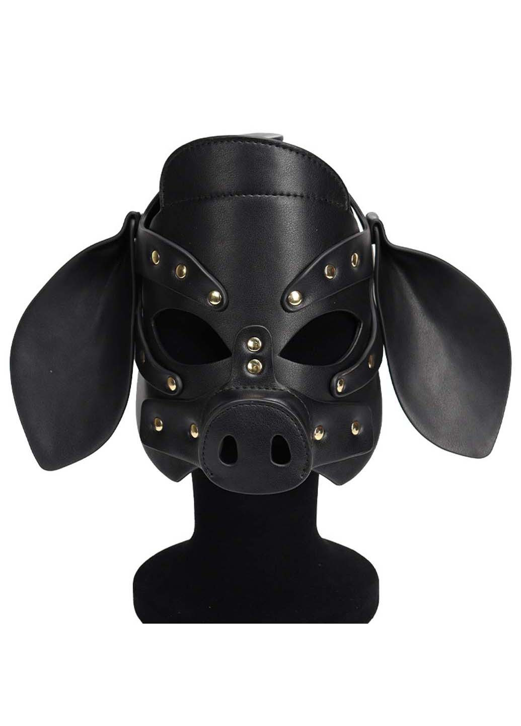 БДСМ маска голова свині Leather Pig Mask Black Bdsm4u (277229343)
