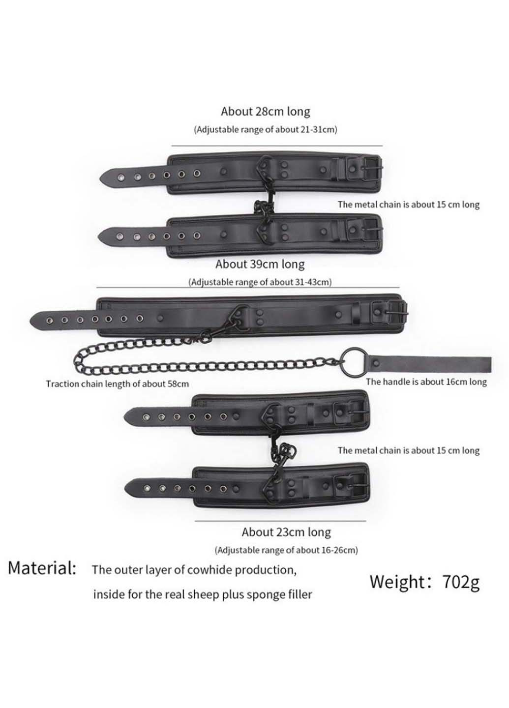 Бдсм набор Luxury Leather Bondage Kit 3 Pieces Vscnovelty (277229581)