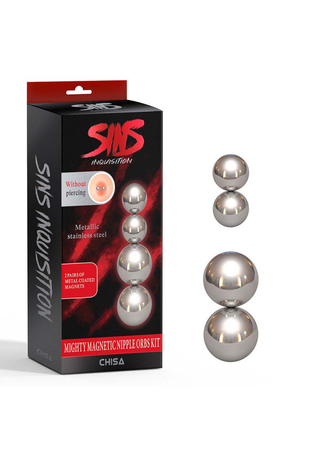 Набір потужних магнітних кульок для сосків Sins Inquisition Chisa (277229258)