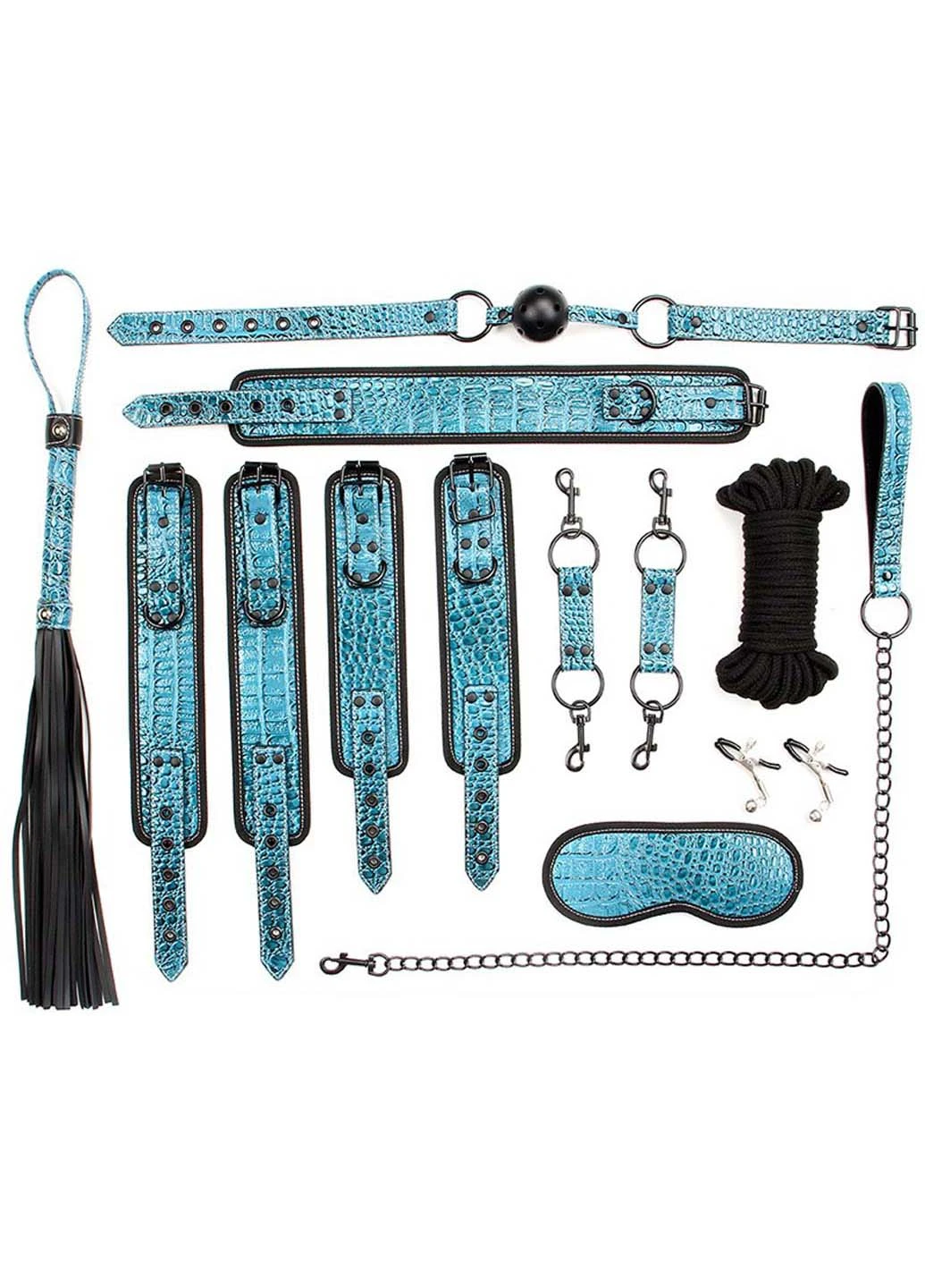 Набір атрибутів для ігор БДС Blue Bondage Kit 8 Pieces Vscnovelty (277229577)