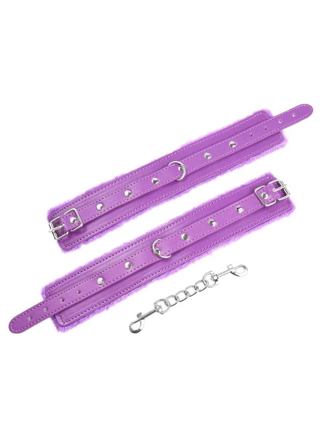 Шкіряні бандажні наручники з хутром Premium Fur Lined Locking Restraints Bdsm4u (277229453)
