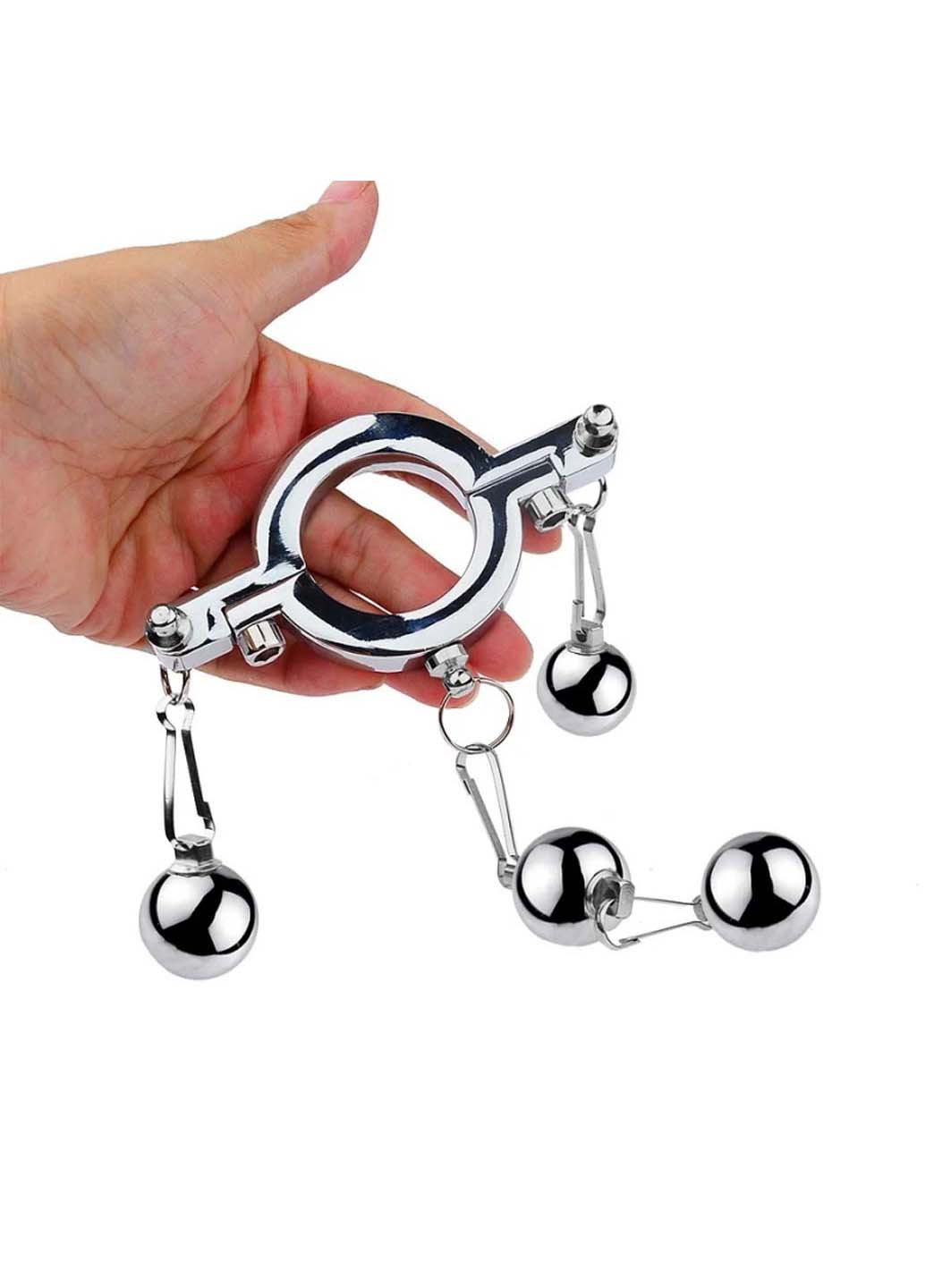 Кольцо утяжелитель для мошонки с шариками Cock Ring With 4 Weight Balls Bdsm4u (277229457)