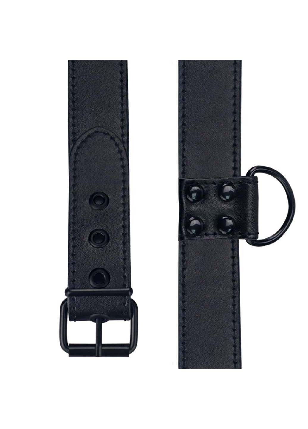 Матовый воротник с поводком Bondage Fetish Black Matt Collar With Leash Lovetoy (277229290)