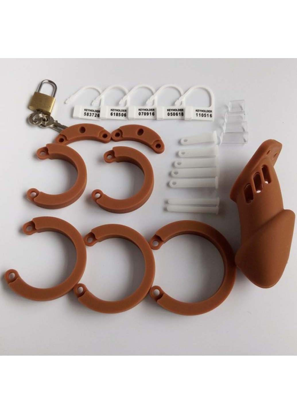 Чоловічий силіконовий пристрій цнотливості CB-6000 Silicone Brown Bdsm4u (277229335)
