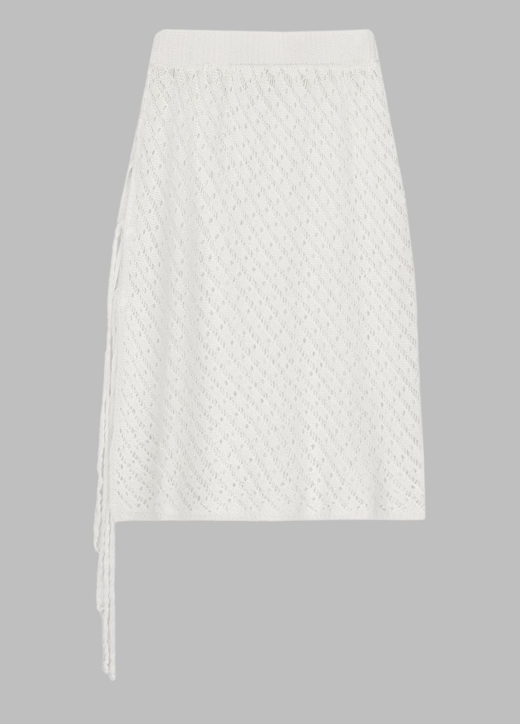 Белая повседневный однотонная юбка No Brand