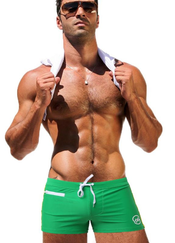 Мужские зеленые пляжные мужские плавки UXH